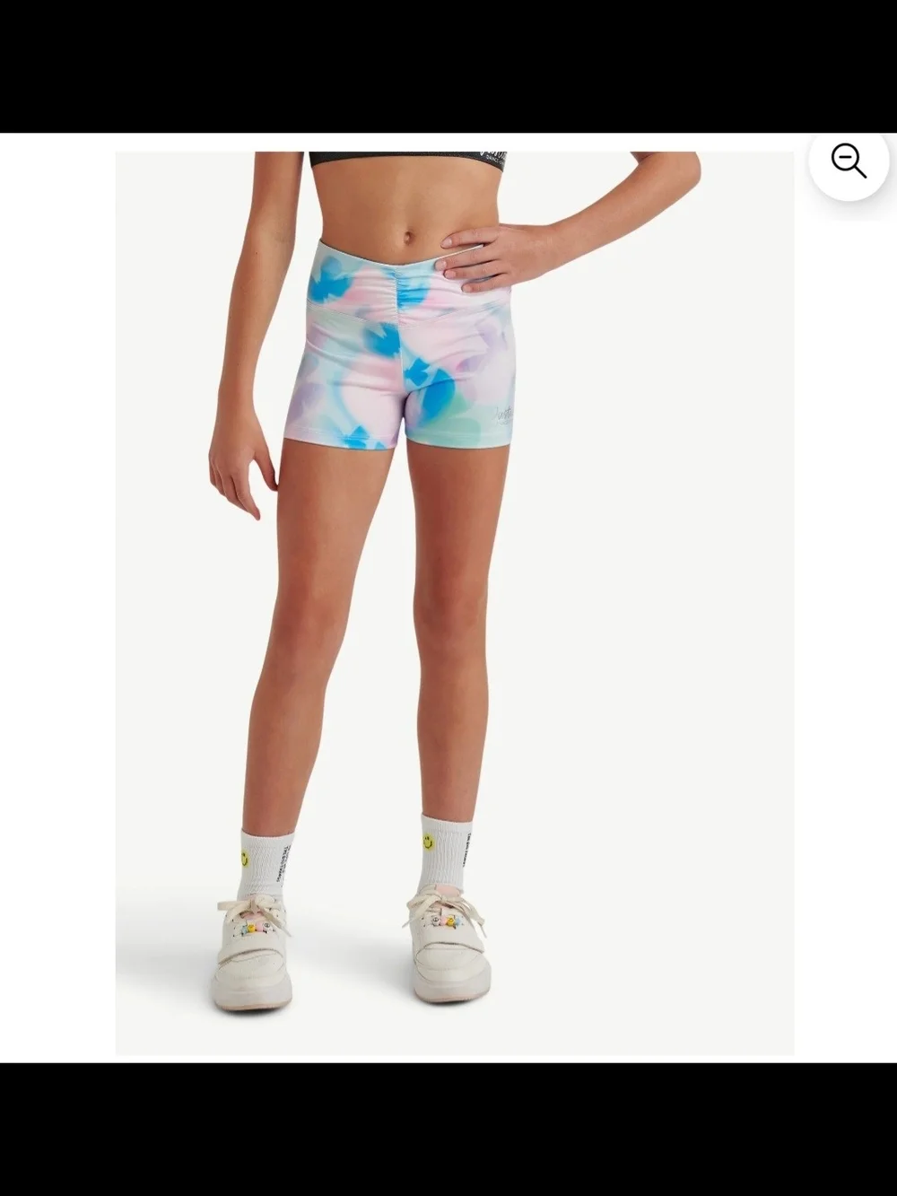 NWT Justice Girls Cinch Waistband Shortie Tie Dye Pastel Butterfly Size XL 16-18